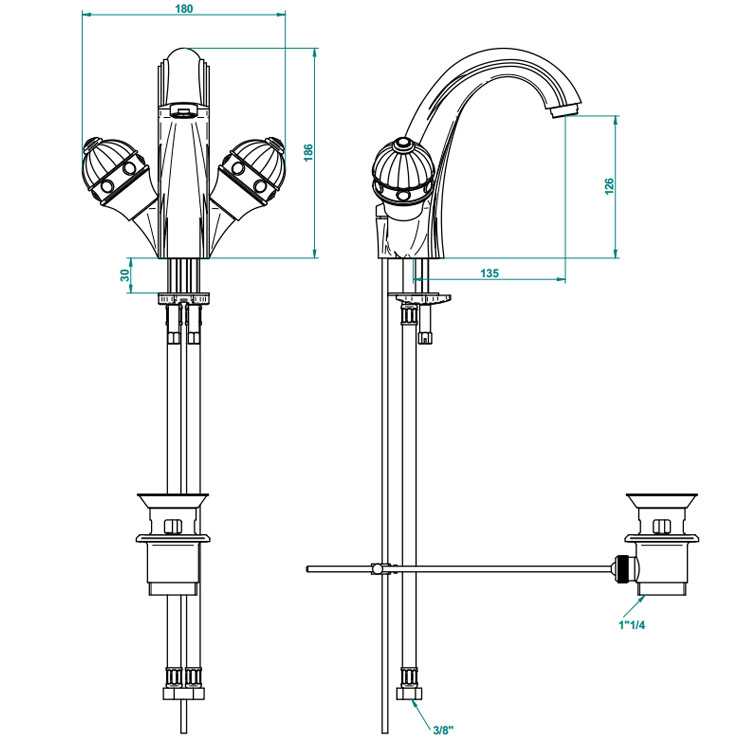 Фото Смеситель для раковины - стиль Европейский - Купить в Интернет-магазине